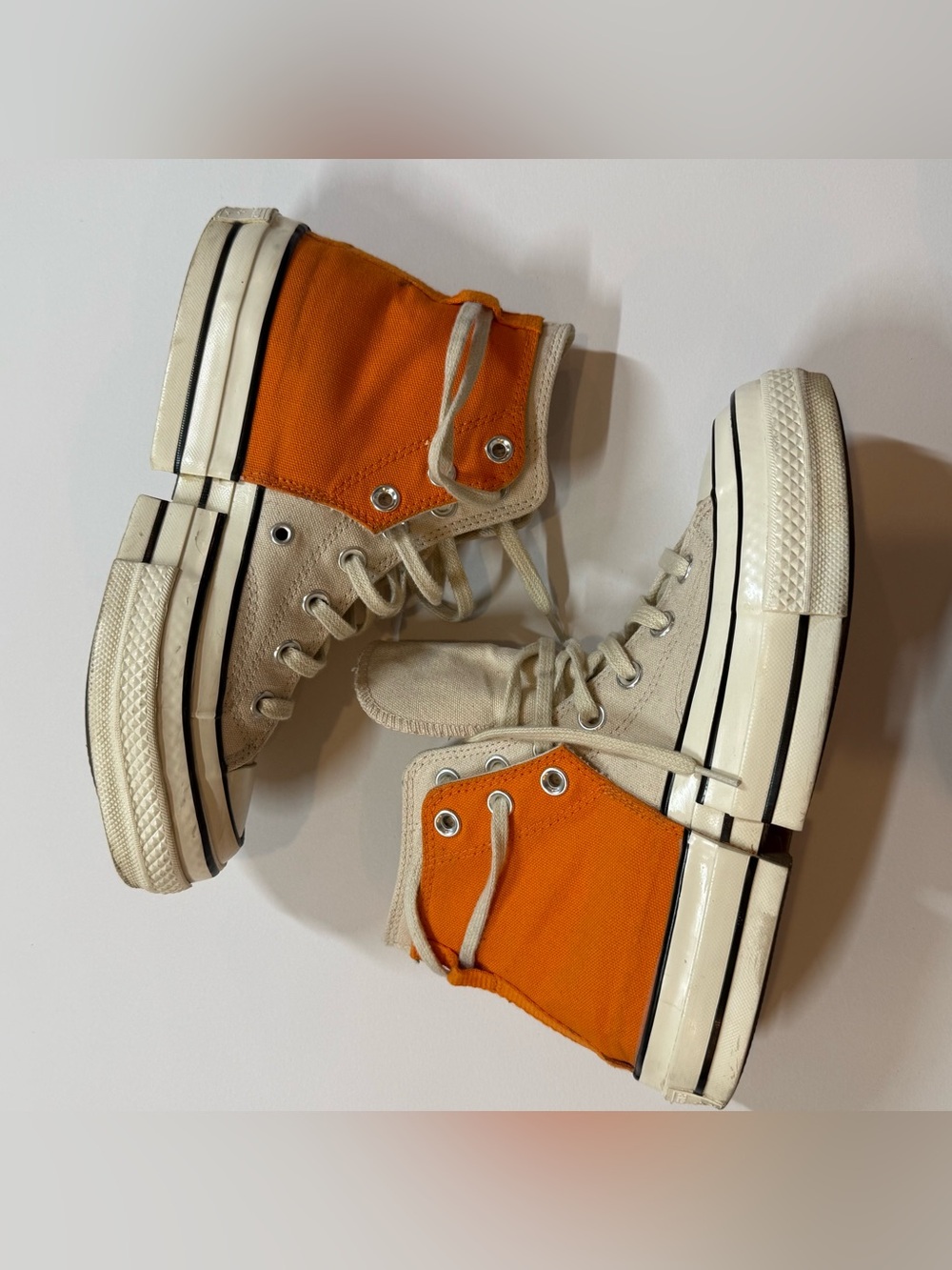 Feng Chen Wang X Converse Chuck  High-Top Canvas Sneakers - Orange & Cream